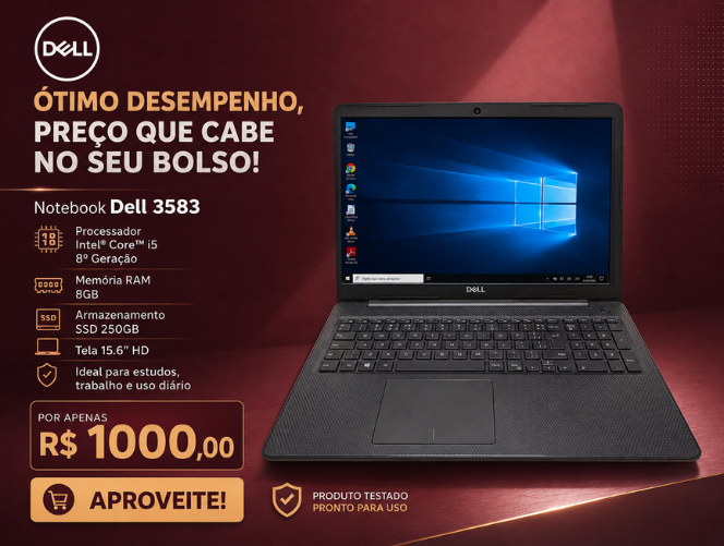 Notebook Dell 3583 à venda